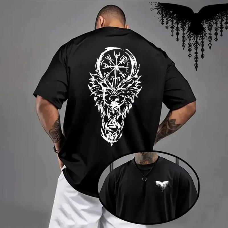 Cotton Mens T-shirt Printing Casual Short Sleeve Outdoors Fitness Sports Jogging Loose Tees Black White Running T-shirt Summer
