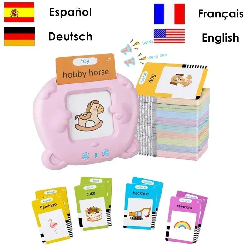 Lernmaschine Ideal für Kinder Sprechende Lernkarten Kindergarten Kinder Sprache Elektronisches Hörbuch LearnEnglish Deutsch Spanisch Französisch