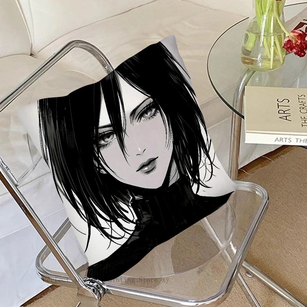 Mikasa Ackerman Anime Attack On Titan Pillow Case Square Pillow Bedroom Sofa LeisureComfortCar Living Room Home Decoration 40X40