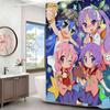 Popular Anime Cute L-Lucky Stars Polyester Shower Curtain Waterproof Rust Resistant Grommet Easy Care Wipe Clean Durable