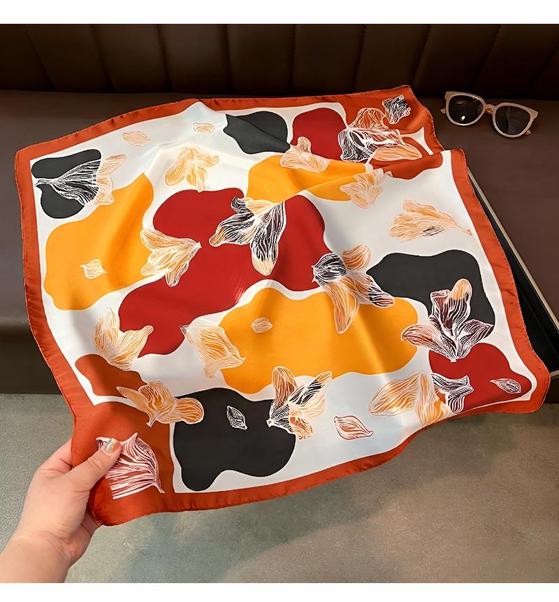 Korean Style Fashion Thin Silk Like Square Scarf For Women Summer Versatile Decorative Neckerchief