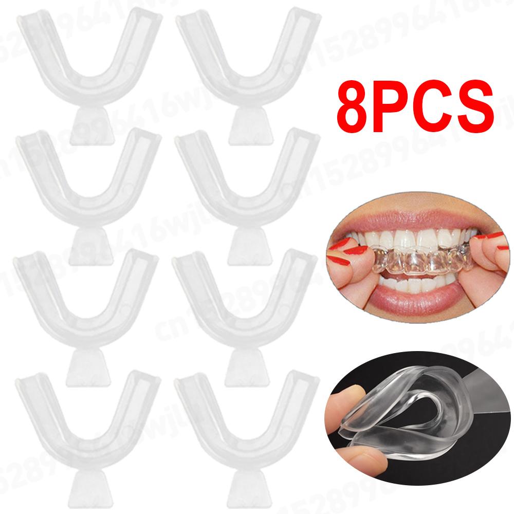 1/4/8pcs Anti Snoring Bruxism Sleeping Mouth Guard Tray Stop Teeth Grinding Sleep Aid Night Guard Gum Shield Mouth Health Care