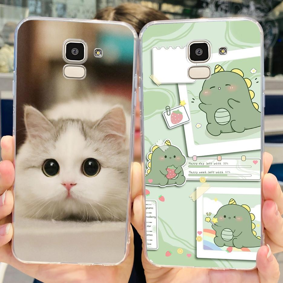 For Samsung Galaxy J6 2018 Case SM-J600F Stylish Painted Cover Clear Silicone Soft TPU Phone Case For Samsung J6 Plus J6+ Bumper