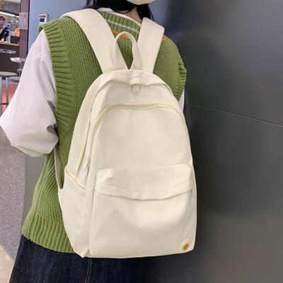 Lightweight Solid Color Schoolbag Female Backpack Student Book Backpack