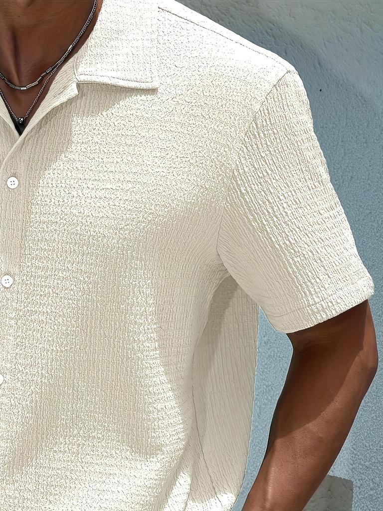 Men's Summer Solid Color Short Sleeve Shirt