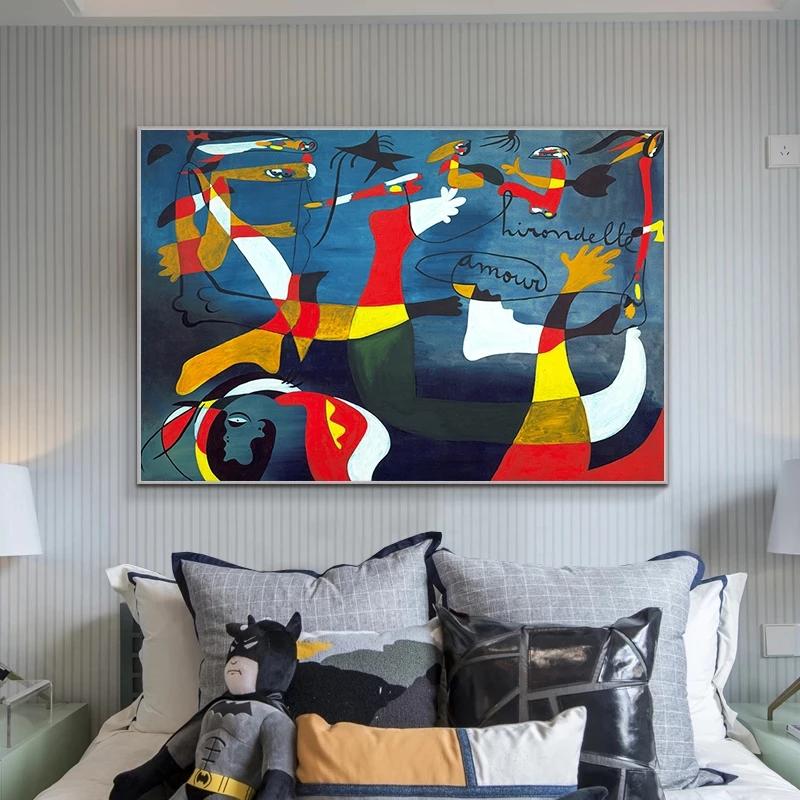 Berømte abstrakte Joan Miro lerretsmaling Moderne plakater og utskrifter Veggkunst Bilde for stuen Hjem Veggdekorasjon Cuadro