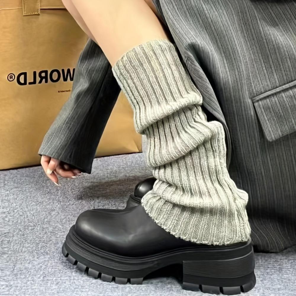 Sweet College Style Knitted, 3 Pairs of Autumn and Winter Seasonal Women's Socks, Versatile, Simple and Decorative Leg Shape, Warm Leg Cover