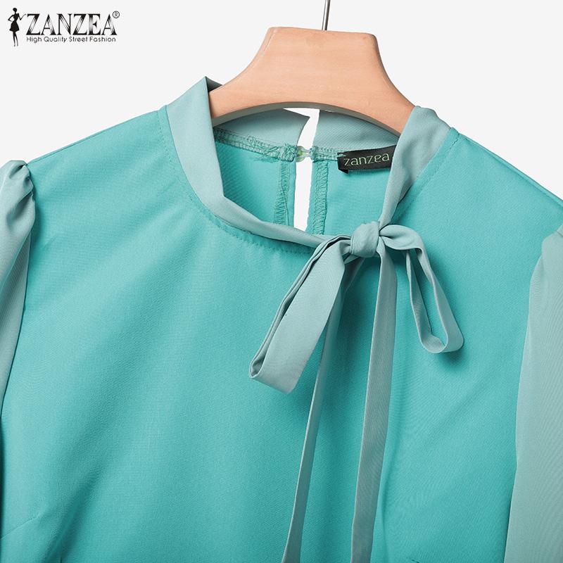 ZANZEA Bluză cu mâneci lungi și fuste Seturi de costume din două piese de vară pentru femei