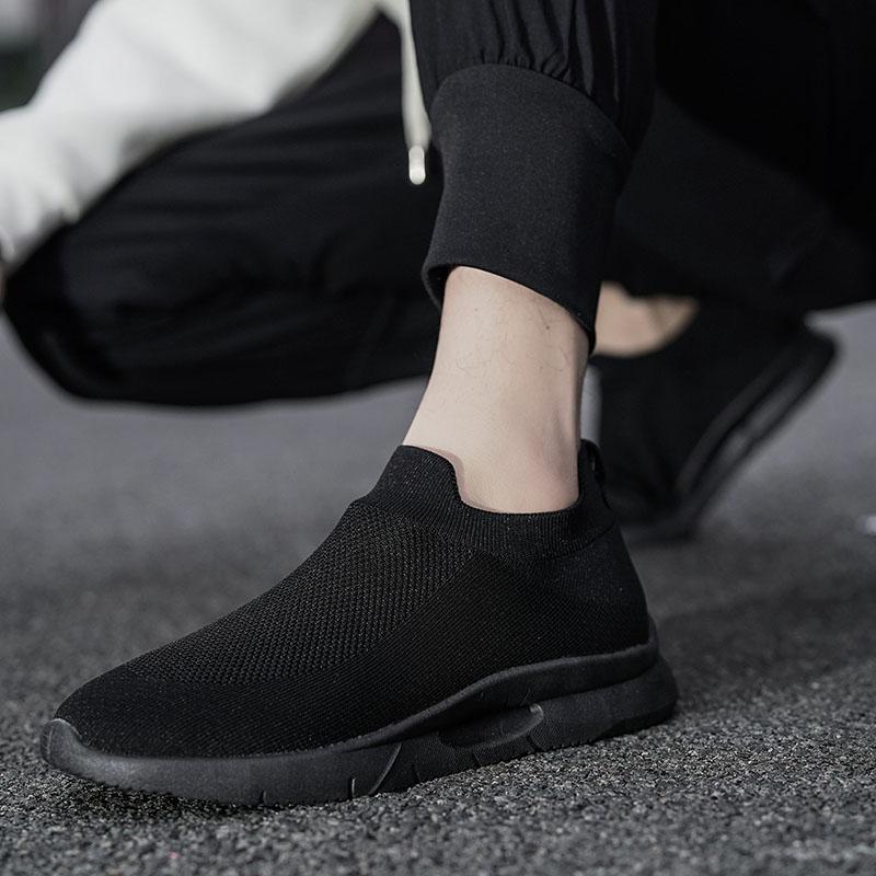 Fashion Summer Men's Casual Shoes Versatile Fly-woven Mesh Breathable Tennis Sports Slip-on Lazy Lightweight Men's Cloth Shoes