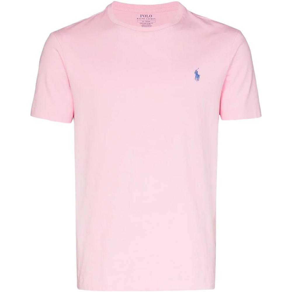 Polo Ralph Lauren SS22 Logo Embroidered Crew Neck Short Sleeve T-Shirt Men Tops Pink 710671438-145