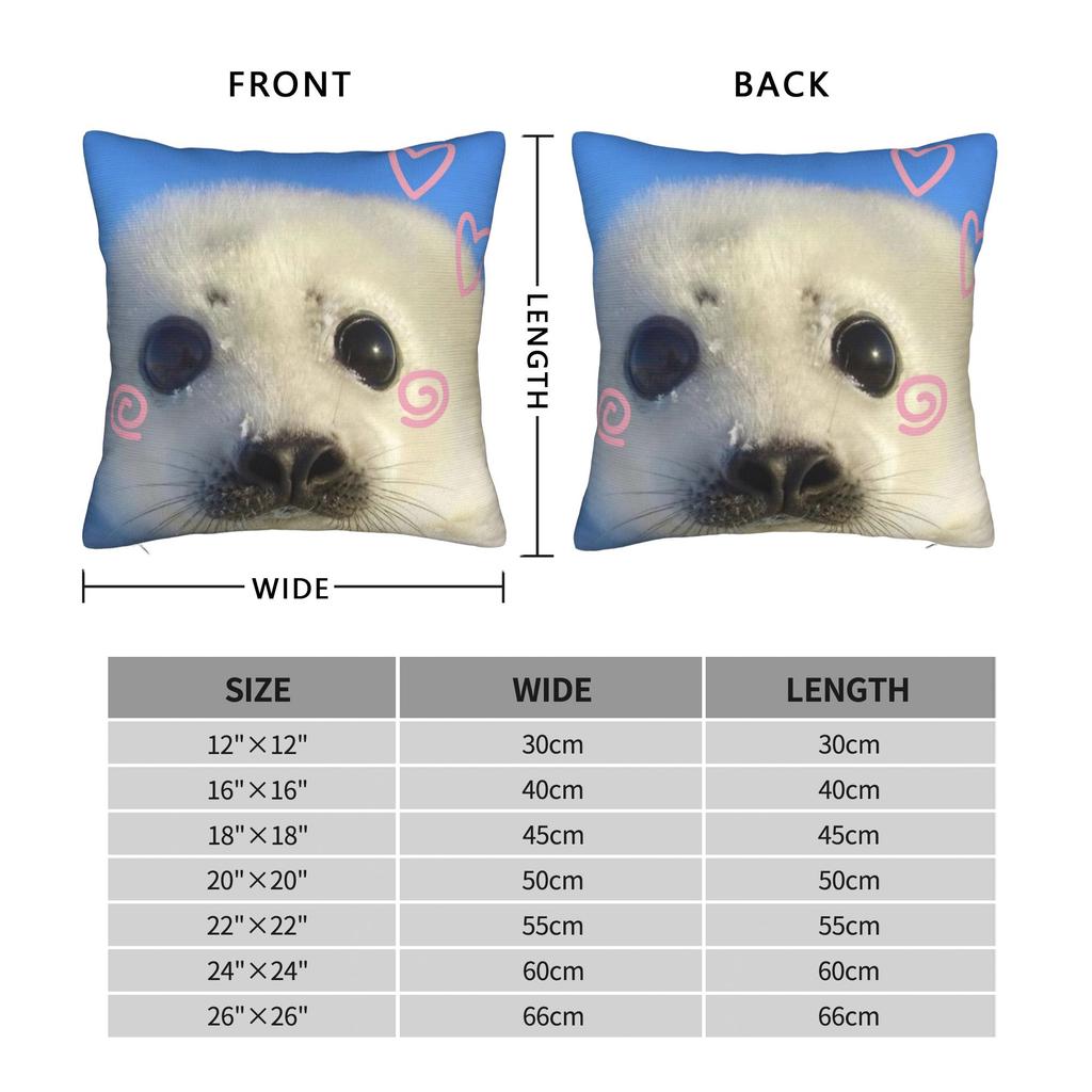 Seal Sea Cute Love Square Pillow Case  Cushion Covers Customized Zippered Decorative Pillowcase for Home 45*45cm