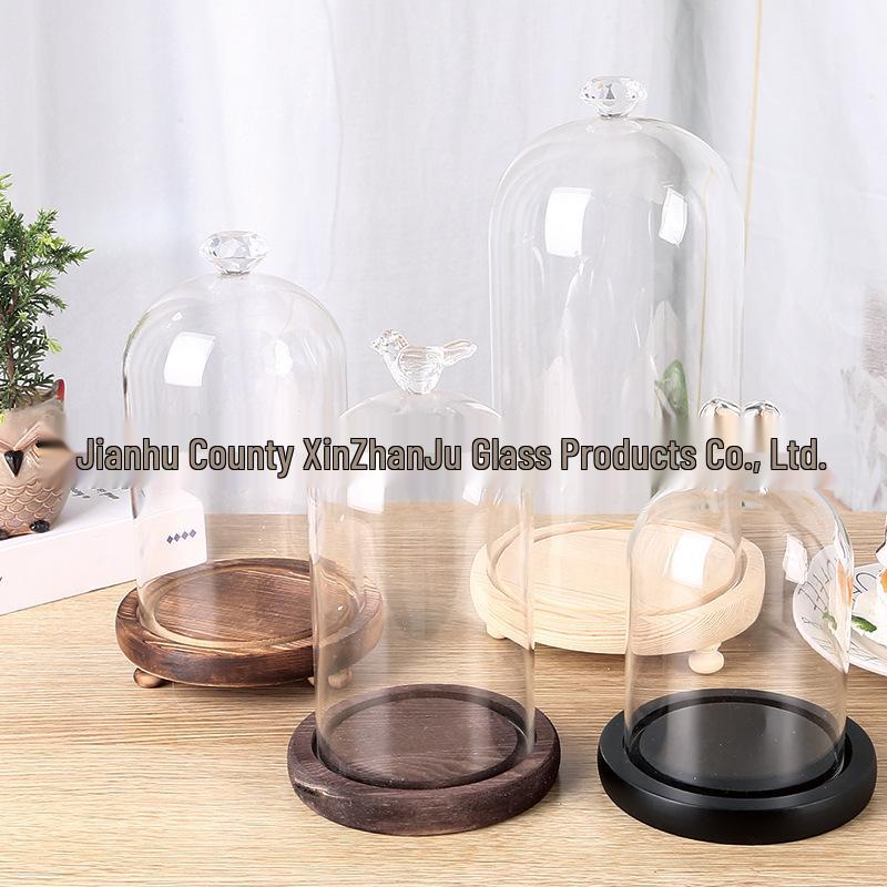 Heart-Shaped Glass Dome Display Cover for Miniatures