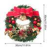 Christmas Wreath Front Door Hanging Ornaments Artificial Wreath Bell Gift Bow Stars For Christmas Tree Home Windows Decor
