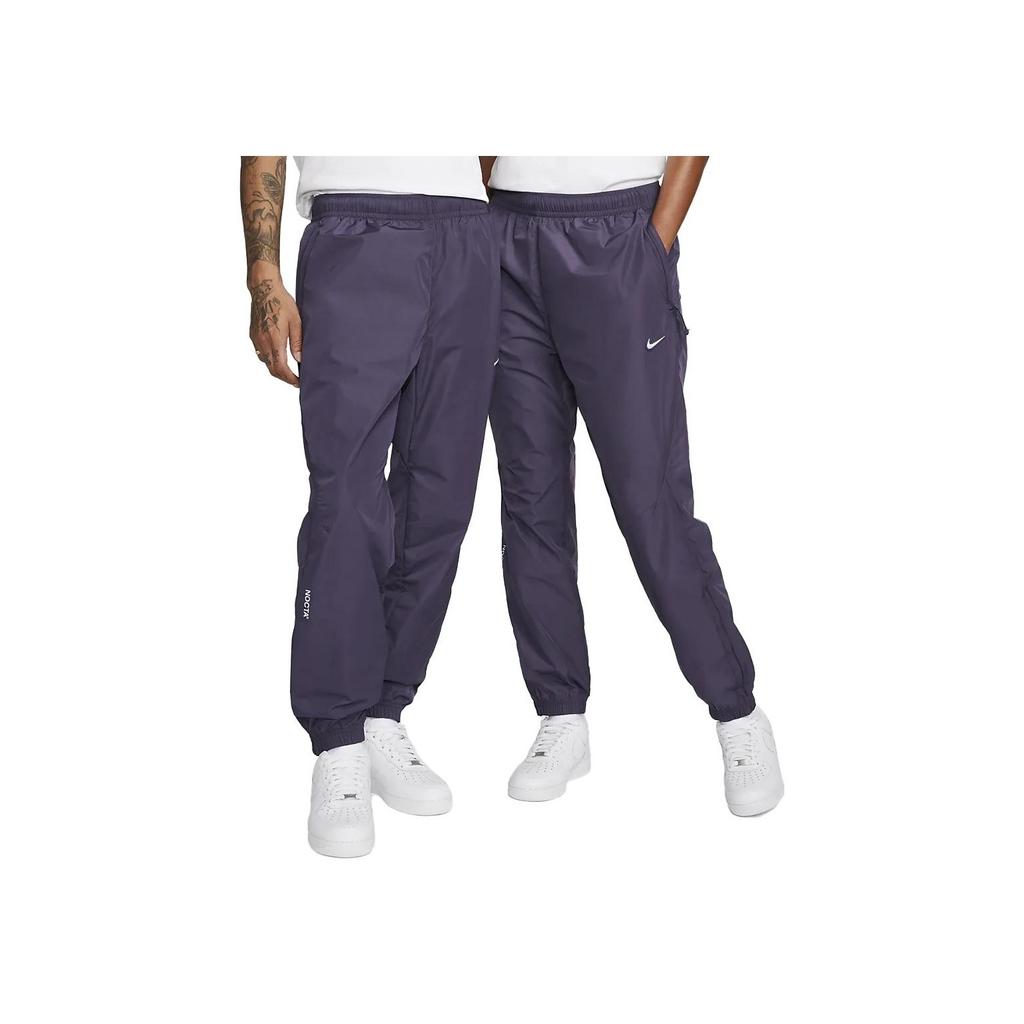 Nike X Drake Nocta Series Logo Print Elastic Waist Mid-Rise Joggers Without Fleece Men Bottoms Purple DO2830-573