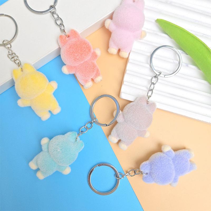 Flocking Doll Cute Pendant Creative Cartoon Keychain Mobile Phone Chain Bag Pendant Gifts