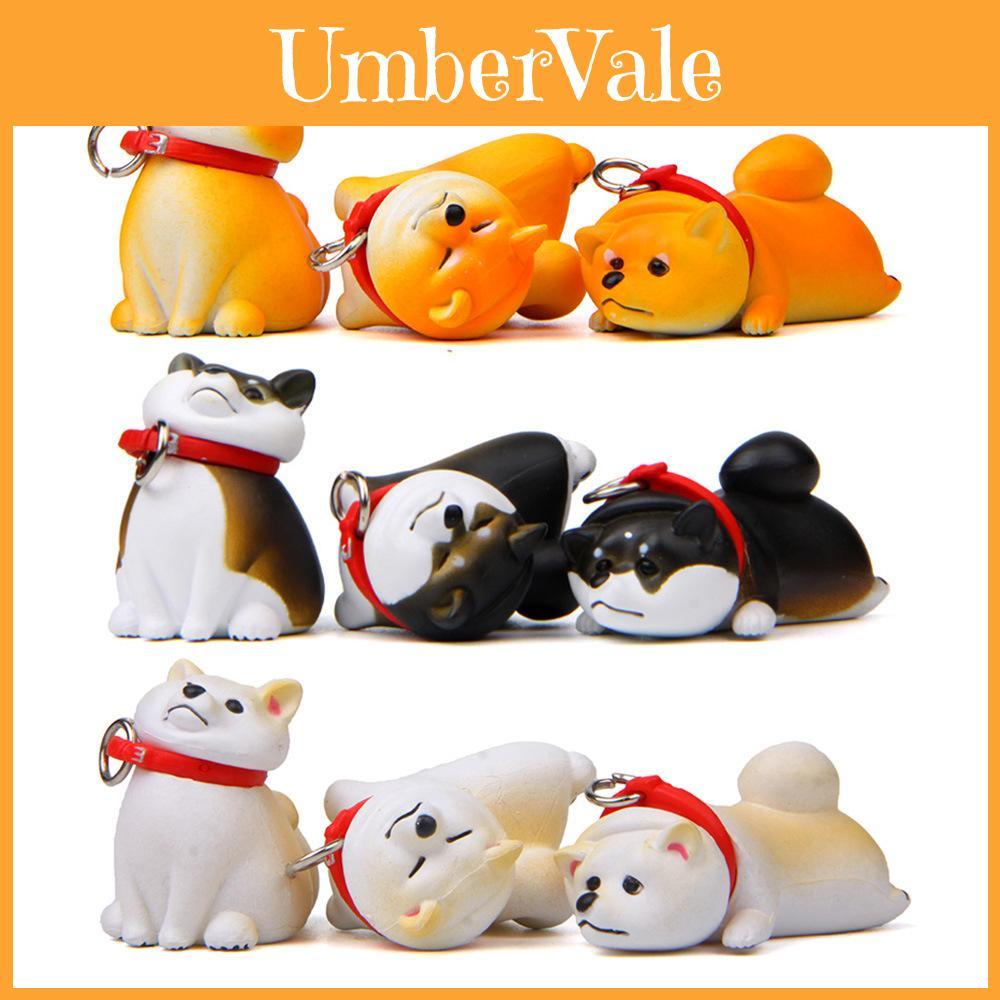 Cute Cartoon Lying Posture Shiba Inu Mini Doll Model For Home Office Gift