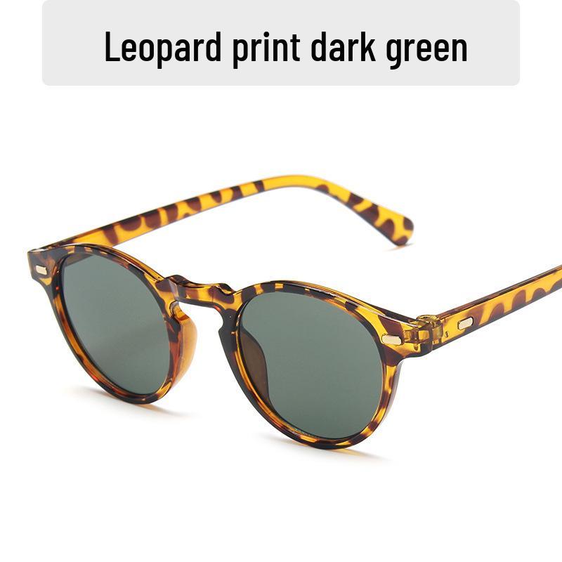 Trendy Women s Retro Round Frame Anti-UV Sunglasses