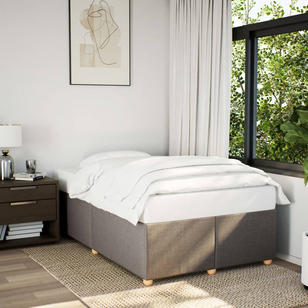 Bed Frame without Mattress Taupe 120 x 190 cm Fabric