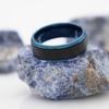 Tungsten Steel Ring Does Not Fade Niche Matte Black And Blue Ring, Brushed Men'S Ring.