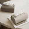 Bedroom Tissue Container Faux Leather Box, Minimalist Napkin Holder for Living Household Box Room Desk, Decorative Dispenser Cover Facial Tissues