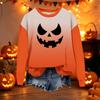 Women's Casual Loose Fit Long Sleeve Halloween Print Sweatshirt Pullover