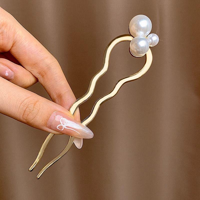 U-Shaped Pearl Women's Updo Hairpin 2025 - Elegant Insert Comb Headwear