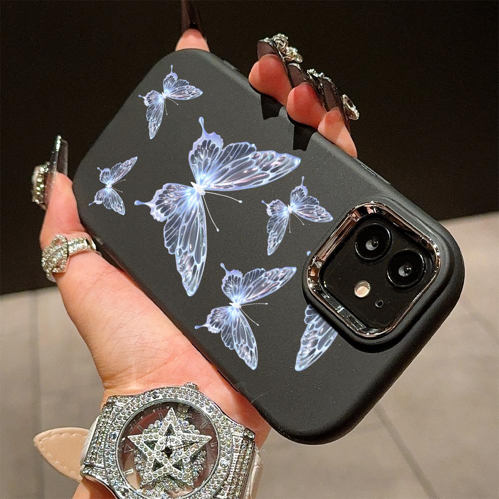 Jednobarevný stříbrný okraj čočky měkký tekutý silikon nárazuvzdorný obal na telefon pro iPhone Samsung Huawei Honor Xiaomi Redmi OPPO Realme Vivo Infinix Tecno