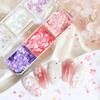 Spring Holographic Decor Flakes Colorful Decor 6 Grids Shining Flower Petal Chip Nail Sequins Cherry Blossoms Glitter Stickers