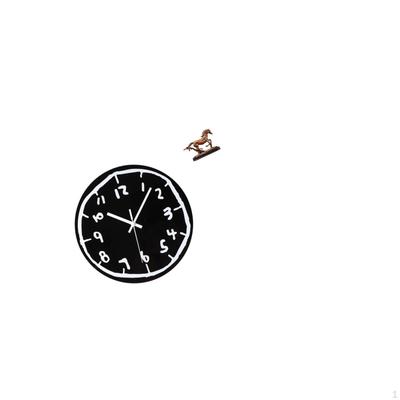 Acrylic Sculpture Wall Clock Ornament Modern Silent Minimalist Art Horse Statue Decorative