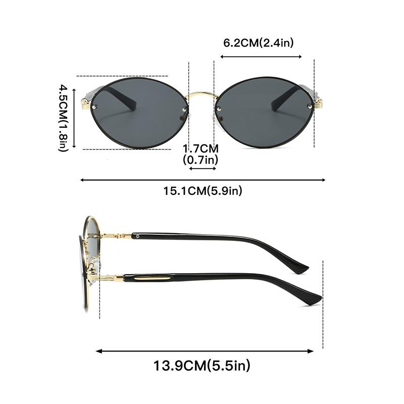 Vintage Metal Rim Gradient Shades Women's Original Brand Design Sunglasses Multi Color Lens Chic Driving Sun Glasses