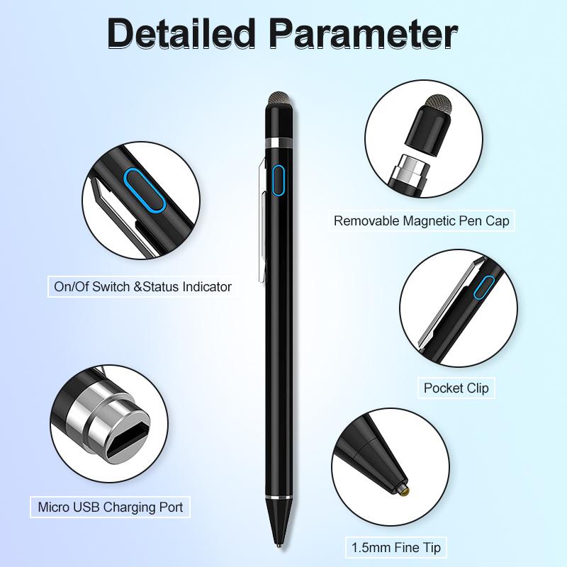 Universal Stylus Pen Stylus for Android for Apple Android Phones and Tablets Additional Magnet Stylus Pen Metal