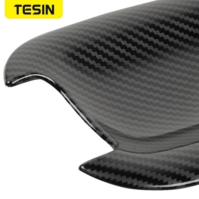 TESIN ABS Włókno Węglowe Zewnętrzna Nakładka Dekoracyjna na Miski Drzwiowe Listwy Naklejki Do Ford Bronco Sport 2022 Akcesoria Zewnętrzne Samochodowe