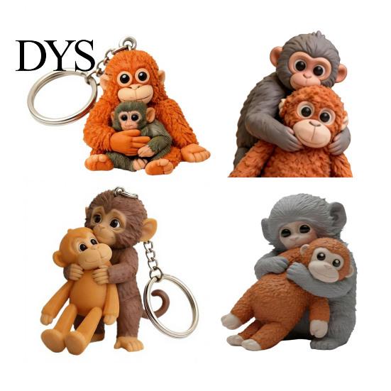 Monkey Keychain 1/2Pcs Pendant Plush Charm Key Chain Everyday Use Keys Backpack Purse Car Bag Decoration Mini Accessory Print