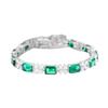 Luxury 18K White Gold Solid Platinum Emerald Bracelet Single 1 Karat Emerald Cut Diamond Bracelet
