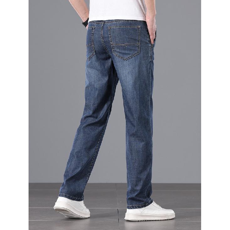 Jeans larghi a vita alta, pantaloni alla moda a gamba dritta per primavera ed estate, nuovi pantaloni leggeri da lavoro per uomo