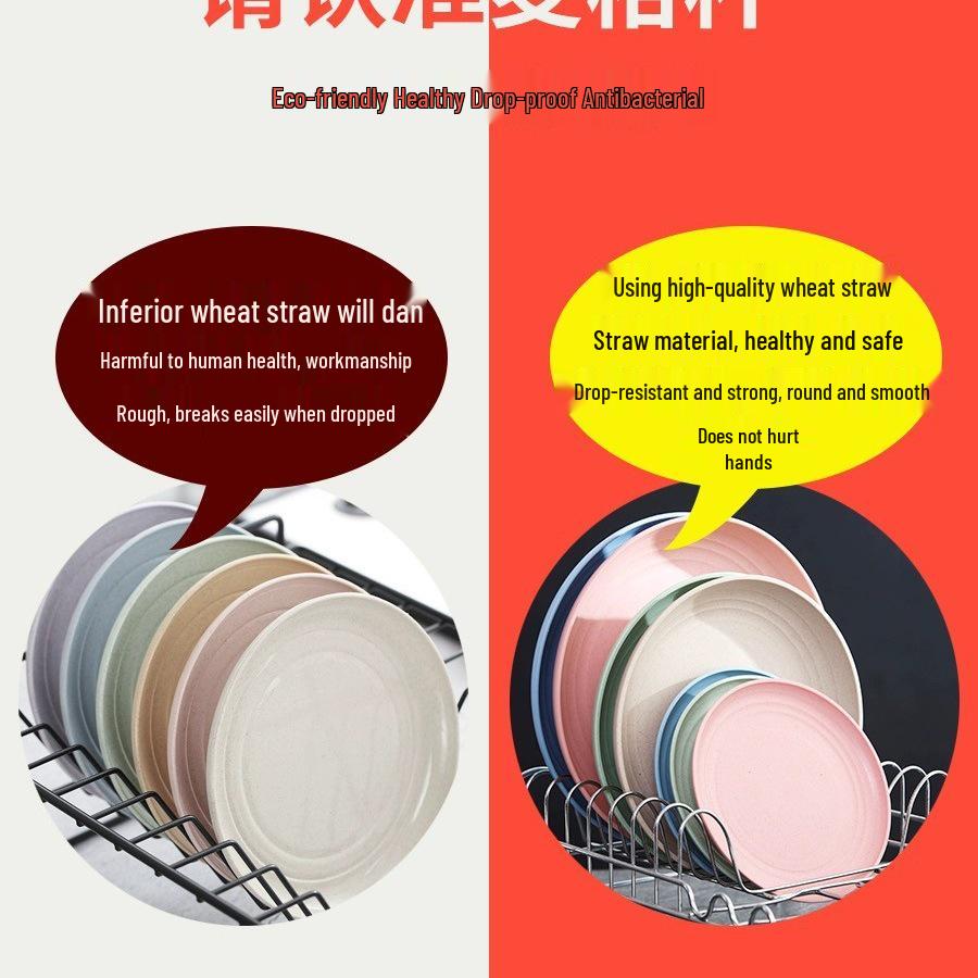 Sada biologicky odbouratelných plastových jídelních talířů odolných vůči vysokým teplotám