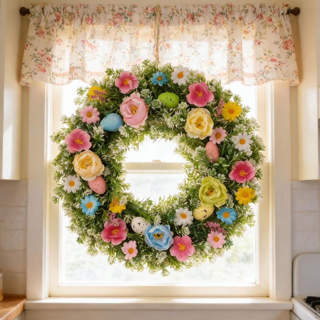 Artificial Flower Garland Decorative Door Wreath Hanging Decoration for Office Valentine's Day Wall