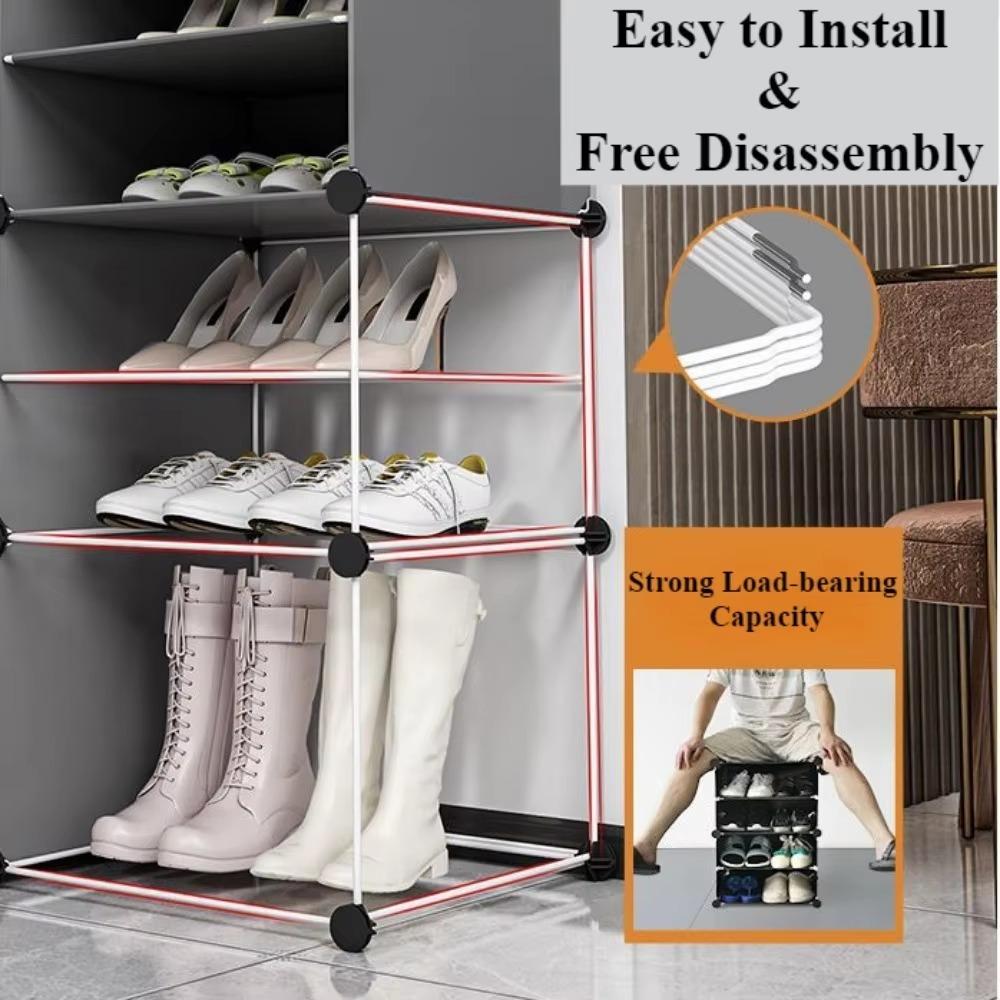 Shoe Rack Dustproof Stackable Shoe Shelf Multilayer Detachable Big Capacity Storage Racks Transparent Entrance Storage Shelves