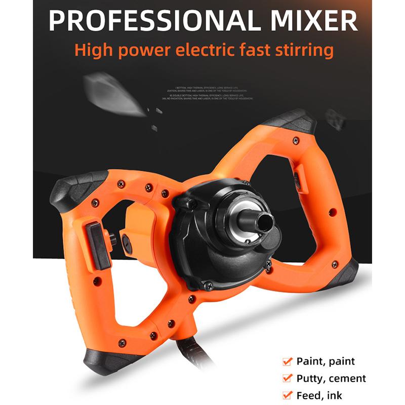 Electric Cement Mixer 220V Paint Cement Plaster Mortar Mixing Machine Coating Mixer High Power with 6 Gear Adjustable Speed