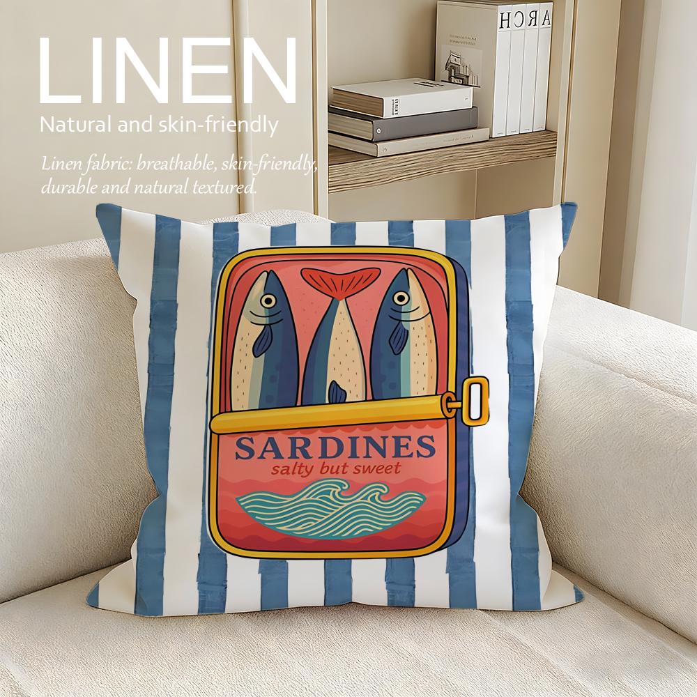 Object Sardine Can Cushion Cover Pillowcase Set Pcs x x Breathable Washable Sofa Cushion Cover