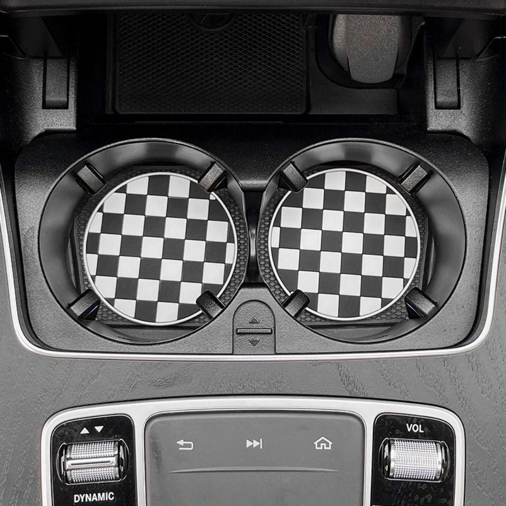 Houndstooth Auto Cup Holder Heat Resistance Water Cup Cushion Car Mug Coaster  Decor Accessories