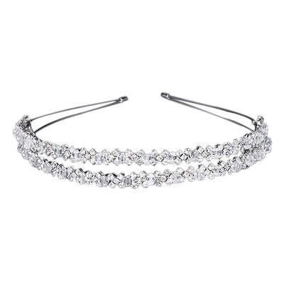Bride Headband Tiara Bridal Crown Handmade  Double Layer Wedding Hairband