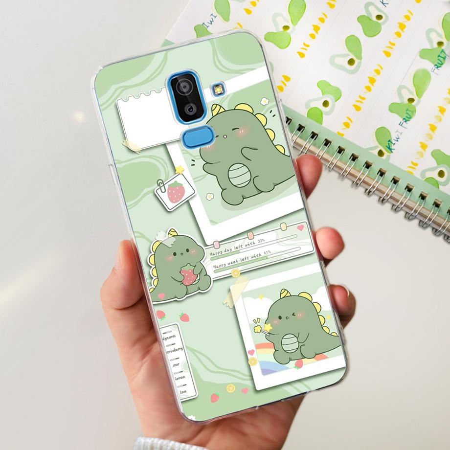 Funda Coque For Samsung Galaxy J8 J810F Cover Case Cartoon Cat Skull Back Shell For Samsung J8 2018 Soft Clear Silicone TPU Capa