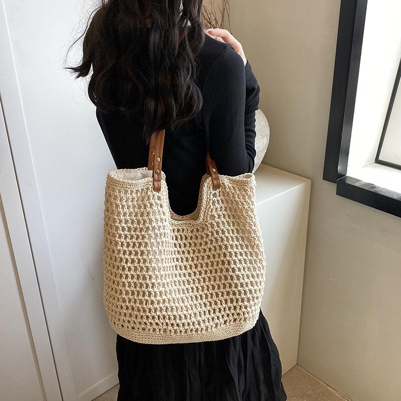 Beach Seaside Vacation Bag Women's Large Capacity Shoulder Bag New Versatile Fashion Shopper Handbag