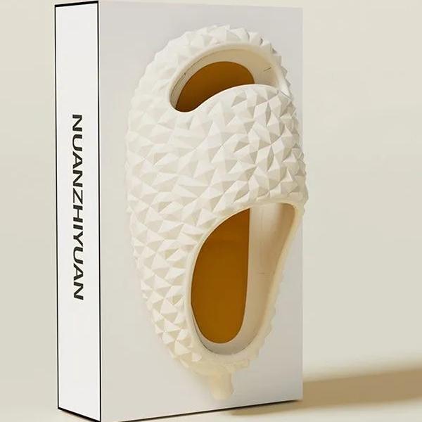 

WTEMPO забавные тапочки из дуриана, женские летние домашние нескользящие большие тапочки на толстой подошве, сандалии для пар на плоской подошве 36-37 белый