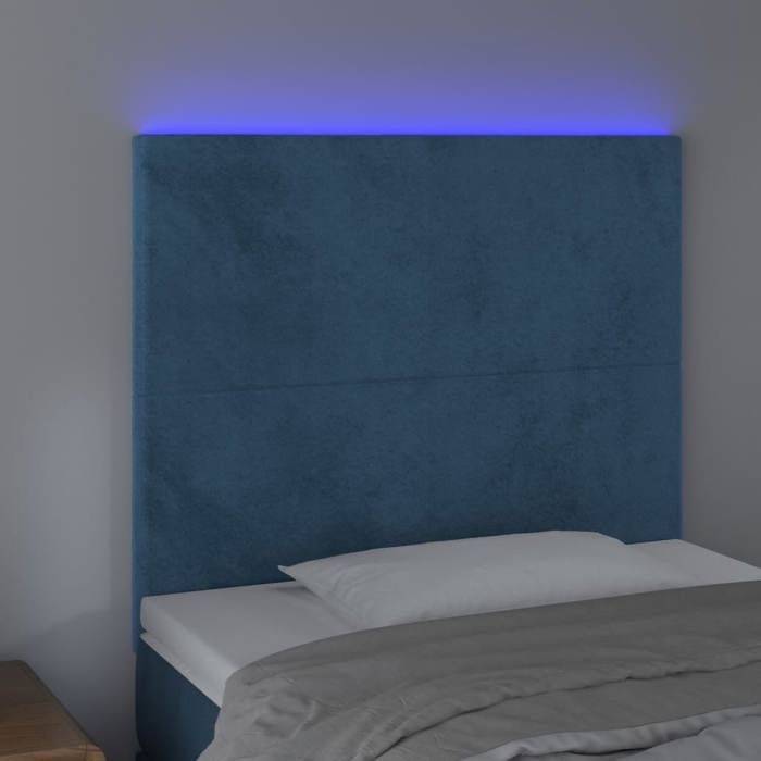 VidaXL LED Headboard Bedroom Furniture Single Bed Accessory Headboard Bed Frame Interior Dark Blue 3122184