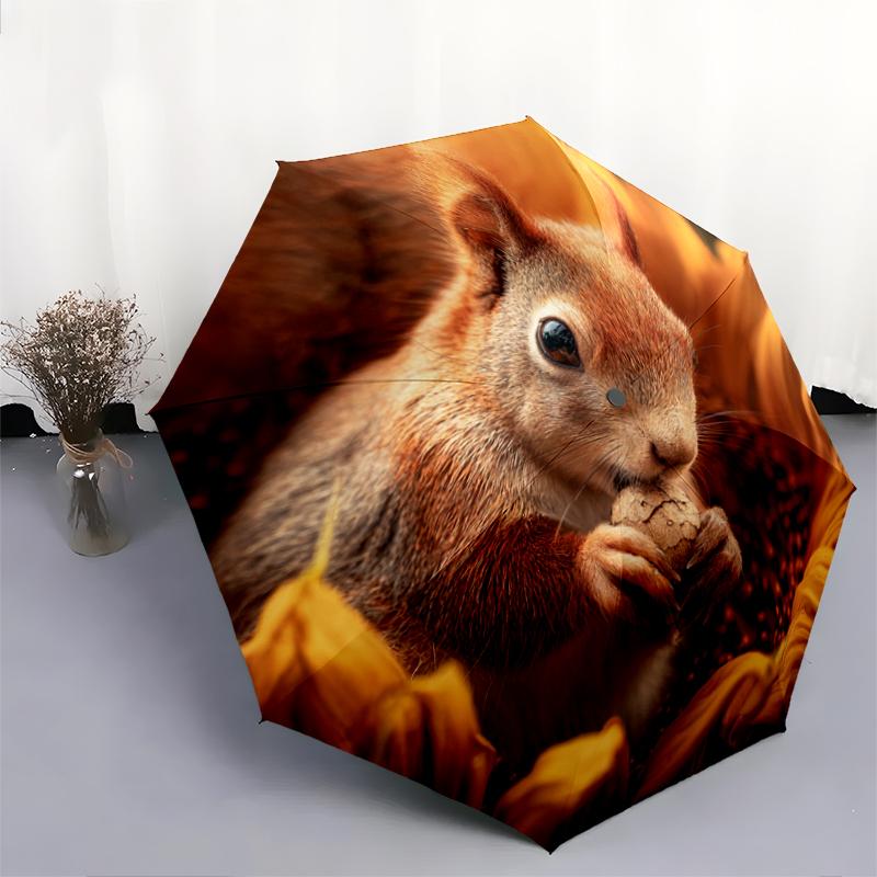 1 PC Automatic Folding Umbrella - Cartoon Pattern, Portable & Foldable Design with 8 Ribs, Christmas Birthday Gifts