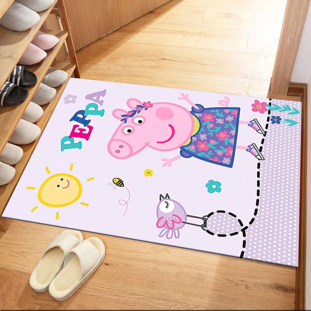 Peppa Pig's Garden Day Square rugs are a great choice for living rooms, bedrooms, home décor, and as gifts.