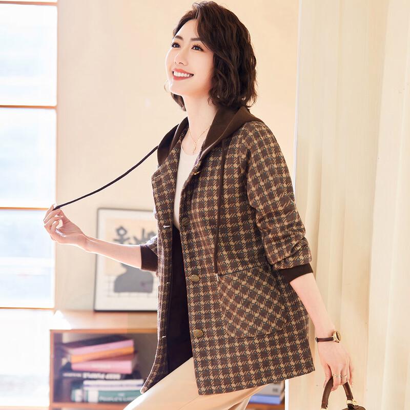 

Pasite Women s Casual Plaid Hooded Long Sleeve Cardigan 2XL