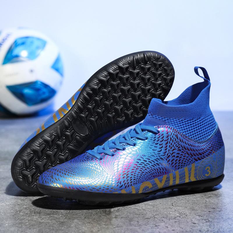 Training Shredded High Top Nails Football Shoes Sports Football Shoes Spikes Competition Adult Men'S And Women'S Shoes